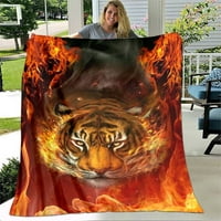 Tiger životinjski tiskani flanel baba za bacanje divljih životinja ćebe za krevet kauč kauč ukras lagan