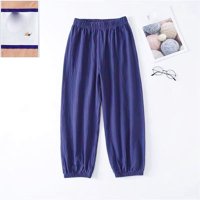 Žene čvrste pamučne posteljine džep elastične struke labave pantalone hlače široke pantalone za noge