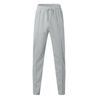 Muške obične znojne hlače Jogger Skinny Pocket Slim Ležerne prilike za crtež sportske pantalone Sive