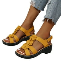WEFUESD platforme sandale za žene papuče za žene dame Ljetni modni višebojni cvjetni okrugli nožni kukični