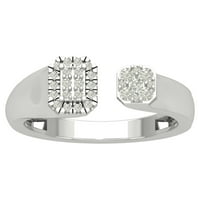 Araiya 14k bijeli zlatni dijamantni negativni prsten za svemir, veličine 5