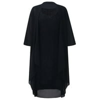 Haljine za žene Ljetna casual haljina Solid Scroop vrat rukava bez rukava rukavice čipke čipke Crna