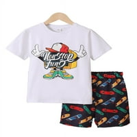 Mikrdoo Big Boys Kid Boys Odjeća za odjeću odjeću Hladnjak Ljetno slovo Ispis majica Elastična skejtboard