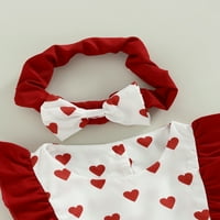 MA & Baby Baby Girls Valentines Day Outfit, rukavac bez rukava, print minper bodi set odjeće