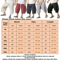 Avamo muškarci Dno elastične struke pantalone visokog struka Capri pantne muške opremljene palazzo hlače