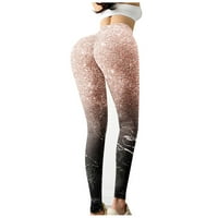 Ženska modna casual tiskatih tiska Slim Fit Hip Lift Sportske hlače Yoga hlače Pink XXL