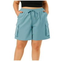 HHEI_K Žene Ležerne prilike elastične strugove Ljeto Povratni kratke hlače sa džepovima Sport na otvorenom