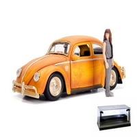 Diecast Car W Exclat Case - Volkswagen Beetle Weather W Charlie Figurine, Bumbarbee Jada Toys - Diecast