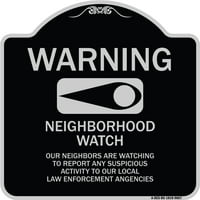 Znak serije dizajnera za prijavu - UPOZORENJE - Naši susjedi gledaju