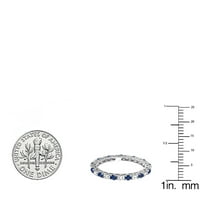 DazzlingRock kolekcija 14k bijeli dijamant i plava safir vječna vječnost godišnjica vjenčanica, bijelo zlato, veličina 9