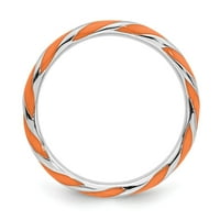 Izrazi srebrne boje upletene narančaste emajlirane veličine zvona: 7; za odrasle i tinejdžere; Za žene