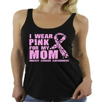 Neugodne stilove Žene nosim ružičastu za moju mamu Grafički trkački trkački tenkovi, svijest o karcinomu