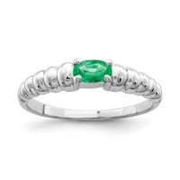 14k bijeli zlatni 5x ovalni smaragdni prsten