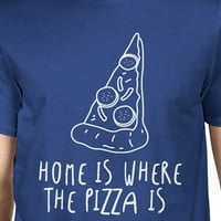 Dom gdje pica je unizno kraljevska plava vrhova grafička majica