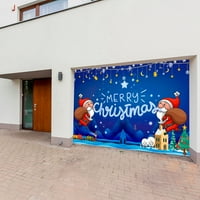 Koaiezne 7x16ft Merry Christmas Baner Garažni poklopac vrata Zimski snjegović Santa na otvorenom Velika