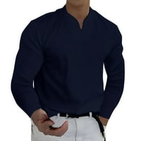 Muške sportske košulje Čvrsto boje V-izrez kratki rukav gornji rukav Spring Prorup zimska casual bluza