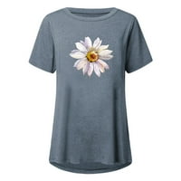Slatke predimenzionirane majice za žene tunike za nošenje sa gamašima, ljetni ženski okrugli kratkih