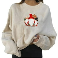 Ženska božićna grafički casual okrugli vrat pulover Lagana majica lagana vrhova dukserica
