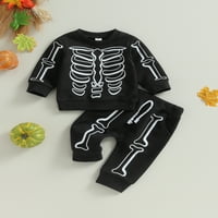 Blotona Baby Boy Halloween odjeća 3T novorođenčad dugih rukava skelet s kosturnim dukserom Top elastične