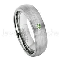 Prsten od brušenog kupola - 0,07ct Solitaire Zeleni turmalni prsten - Personalizirani vjenčani prsten - po mjeri po mjeri Oktobar TN060BS