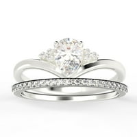 Prekrasan minimalistički 1. karatni kruški rez dijamantski moissan jedinstveni zaručni prsten, pristupačan