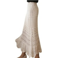 Zunfeo ženske tasselne pletene ruffles midi a-line suknje za krohač uz poklopac suknja modna elegantna