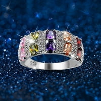 Hanxiulin Srebrna ženska modni trend pojedinačni puni dijamant cirkon prsten za dame nakit dijamantni