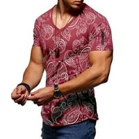 Muška ljetna tiskana majica Okrugli vrat Casual Sports Majica kratkih rukava Red XXXL