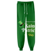 Modni unisni Ležerni Saint Patrickov dan tiskane odrasle jogger hlače tamnozeleno l