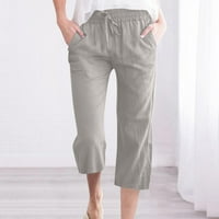 Olyvenn Fashion Žene Ljetne casual Solid Boja elastične labave hlače Ravne široke noge pantalone sa