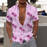Sdjma Muška majica Vintage Striped Lagana pletena majica Muška modna casual tipke Hawaii ispis Ispis