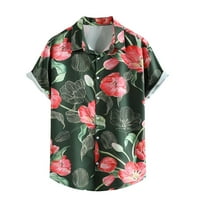 Na klirensu muški majica Havajska majica cvjetna prut casual roll up majica kratkih rukava dolje majice