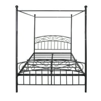 4-post metalni nadstrešni krevet Creen Veličina Vintage Style, Neklizajući madrac dizajn i jednostavan