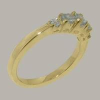 Britanci napravio 14k žuto zlato istinski prirodni prsten za opcije akvamarine žene - veličine opcije
