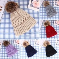 WirlSweal pletena pletena šešir debela krznena kuglična dekoracija Držite topliju zimske ležerne povremene
