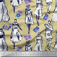 Soimoi Poly Georgette tkanine za žene i kamere modne tkanine otisci na dvorištu široko