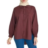 Ženska bluza Ležerne prilike pune boje multikolor rever s dugim rukavima Gumb u obliku kardigan majica