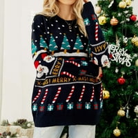 Džemper za žene božićni džemper ženski dugi rukav partni pulover smiješni uzorak labavi debeli džemper
