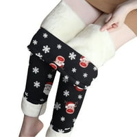 Žene Božićne tiskane tople tesne plišane vunene stružne hlače hlače Hlače HOT6S4487754