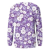 Novi dolasci majice s dugim rukavima za žene čišćenje casual pulover Ženske vrhove cvjetni posadni vrat