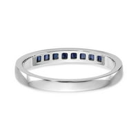 14k bijeli zlatni prsten za prsten za vjenčanje Diamond baguette plava veličina 8