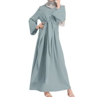 Travelwant ženski šifon kaftan abaya haljina muslimanska dugih rukava self-kravatacke tabla maxi haljina