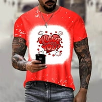 Hanas Nova tiskana majica Muška ležerna odjeća kratkih rukava ulica Hip-hop 3D tiskani gornji crveni
