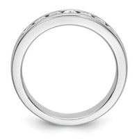 Čvrsta 14k bijelo zlato Sedam kamena dijamantski kanal Set vjenčani prsten veličine 7