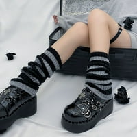 Hirigin nogu toplije Harajuku pletene čarape prugali lolita čarape Y2K pribor za žene punk gotičke gležnjeve