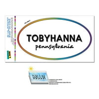 Tobyanna, PA - Pennsylvania - Rainbow - Gradska država - Ovalno laminirano naljepnica