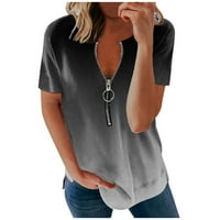 HGSbede ženske gradijentne kratke rukave s majicom s majicom s kratkim majicama V-izrez