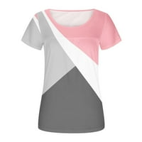 DDDYNDF Velike majice za žene Ljeto Ležerne prilike Tunika kratkih rukava Trendy Tie Dye Crew Crt Thirts