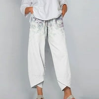Farstey Lightning ponude za danas posteljine pantalone za žene baggy tat ispisuju elastične hlače visoke