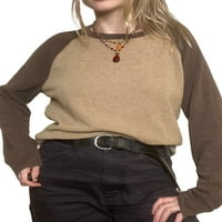 Žene ležerne majice s dugim rukavima Vintage Patchwork Crewneck Pleteni pulover Basic Tee Top Grunge